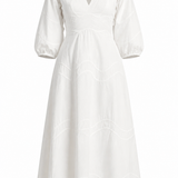 Sample - Dryope White Cotton Poplin Dress