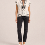 Oracle Folk Embroidery Silk Top