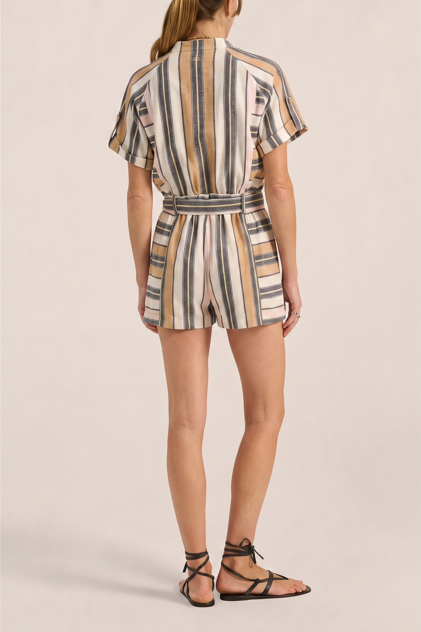 ILIO NEMA Orpheus Blue Fez Stripe Playsuit BACK