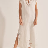 Sample - White Cotton Linen Phanes Caftan