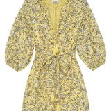 Peithos Yellow Batik Print Dress