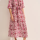 Priam Fuchsia Orchid Print Caftan