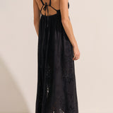 Raven Black Eyelet Linen Dress