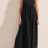 Raven Black Eyelet Linen Dress