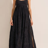 Raven Black Eyelet Linen Dress