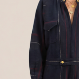 Hephaestus Navy Boucle Stripe Boilersuit