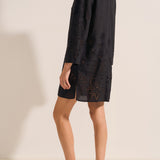 Venus Tunic Black Eyelet Linen Dress