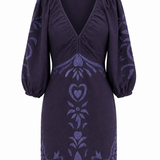 Sample - Navy Applique Coeus Dress