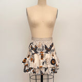 Sample - Asia Cream Batik Print Mini Skirt