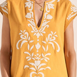 Phanes Golden Yellow Applique Caftan