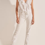 Sample - White Ruffle Top