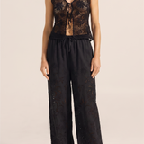 Flora Black Crochet Vest