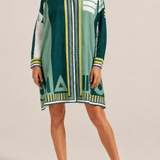 ILIO NEMA Artemis Green Sarong Voile Shirtdress