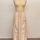 Sample - Cream Boucle Stripe Maxi Skirt