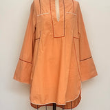 Sample - Nude Poplin Tunic With Embroidery