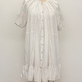 Sample - White Voile Patchwork Mini Dress