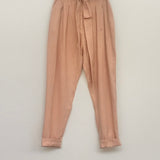 Sample - Pink Handloom Pants With Sash