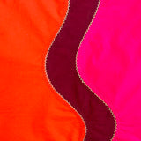 Leda Red & Pink Wave Patchwork Poplin Dress