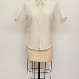 Sample - White Linen Short Sleeve Shirt