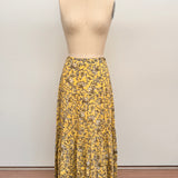 Sample - Yellow Batik Print Maxi Skirt