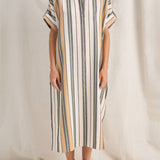 Sample - Castor Blue Fez Stripe Caftan