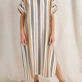 Sample - Castor Blue Fez Stripe Caftan