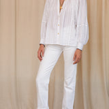 Thea White Long Sleeve Blouse