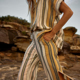 Hades High Waisted Pants- Fez Stripe