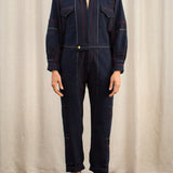 Hephaestus Navy Boucle Stripe Boilersuit