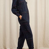 Hephaestus Navy Boucle Stripe Boilersuit
