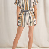 Orpheus Blue Fez Stripe Playsuit