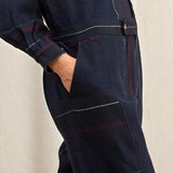 Hephaestus Navy Boucle Stripe Boilersuit